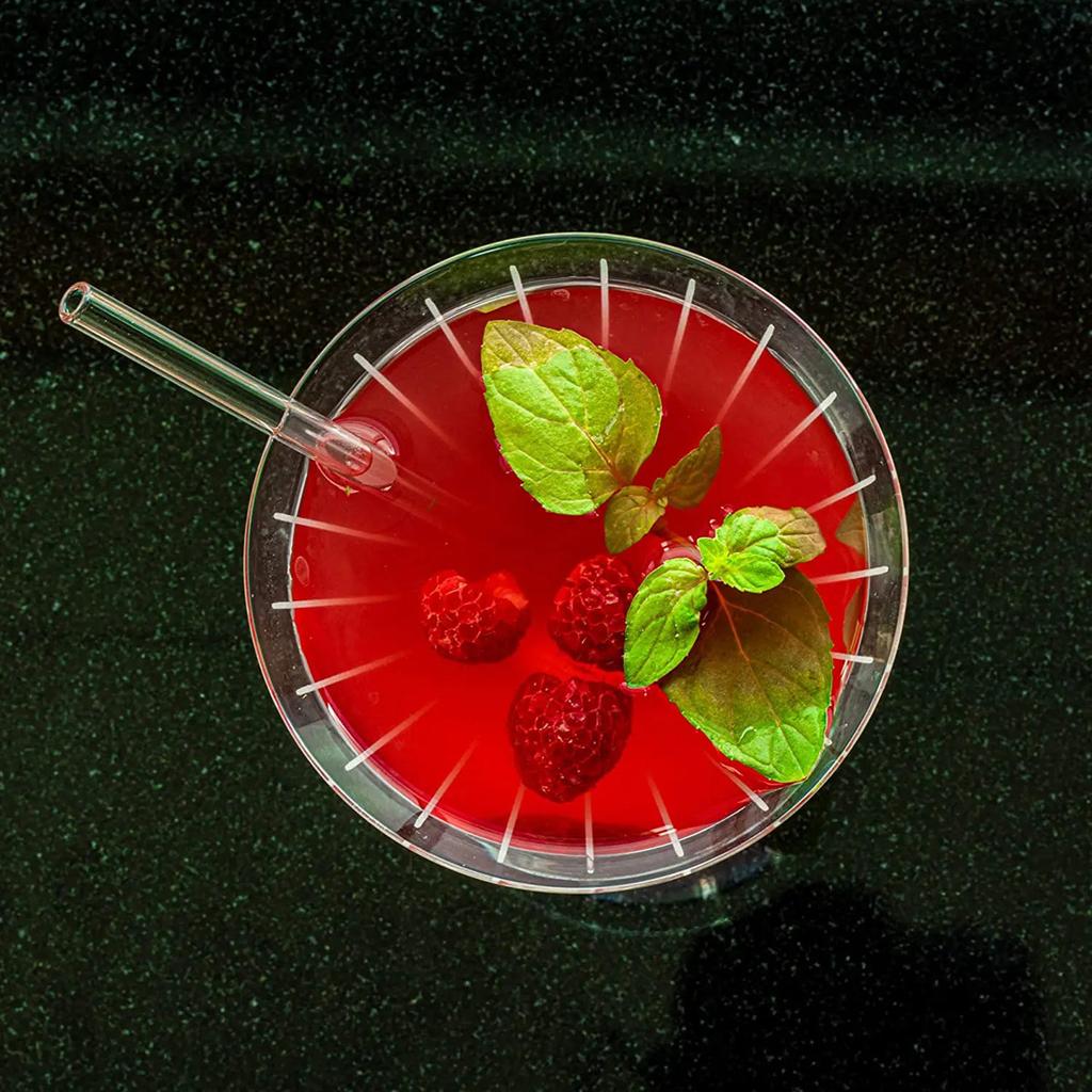 4 Pieces/Set 16cm Short Glass Straws with 2 Cleaning Brushes Eco-Friendly Reusable Straws for Desserts Smoothies Milkshakes Cocktail Whiskey Beer