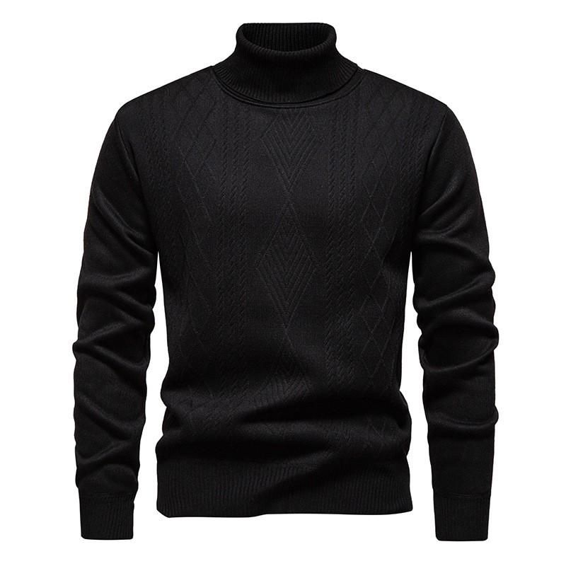 Mens Thick Knit Turtleneck Sweater Winter Warm Casual Base Layer Adults