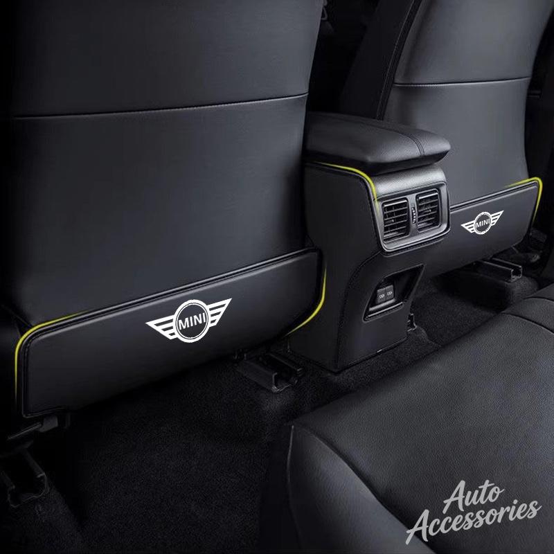 Car Emblem Seat Back Protector Mat Leather Prevent Dirty Anti Kick Pad For BMW MINI Cooper One S JWC R55 R56 F56 R57 R58 R59 R60