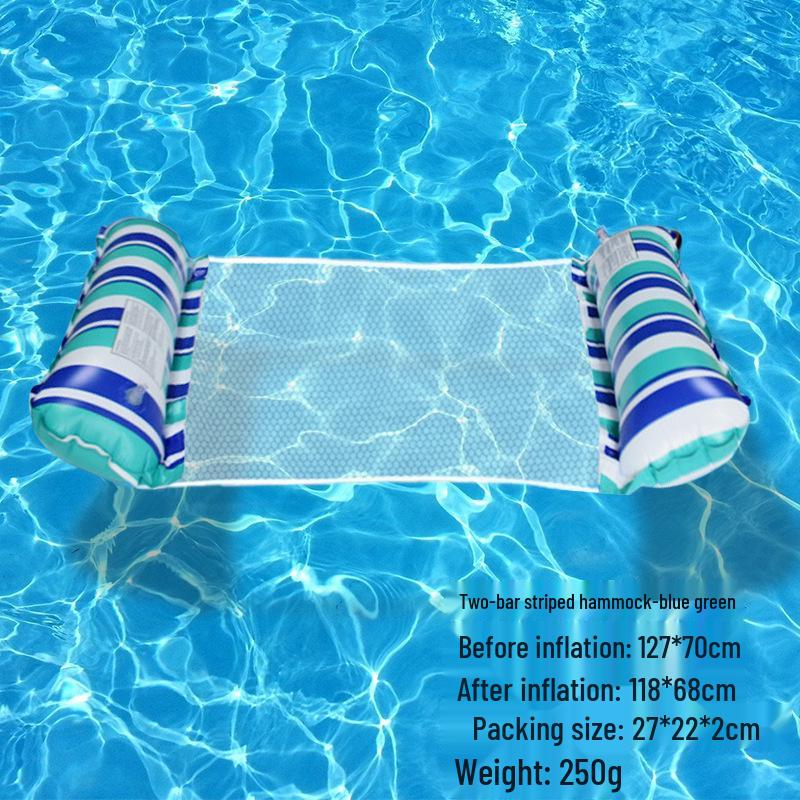 Foldable Striped Inflatable Pool Float Hammock Recliner