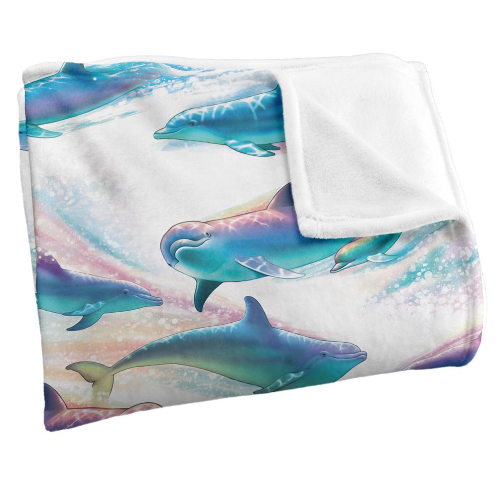 Royce McClure Dolphin Flow Silky Repeat Print Supersoft Blanket