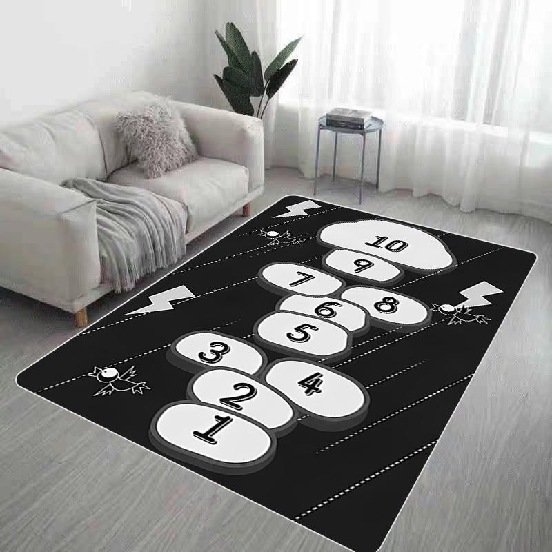 Felpudo de entrada con diseño de rayuela, para sala de estar, cocina, bonita, para oración de pies, para baño