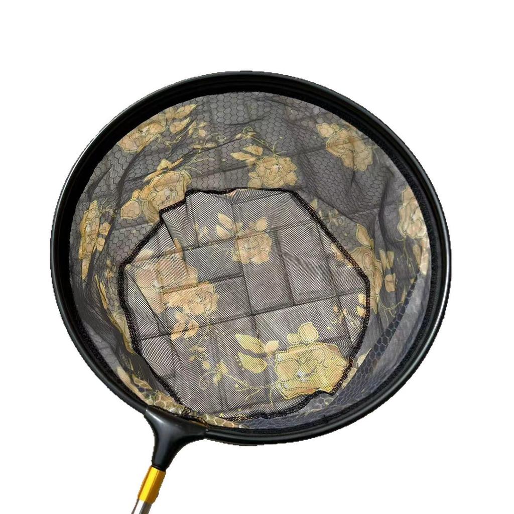 Detachable Black Anti-Hook Fishing Net Head with Honeycomb Design for Competitive and Wild Fishing