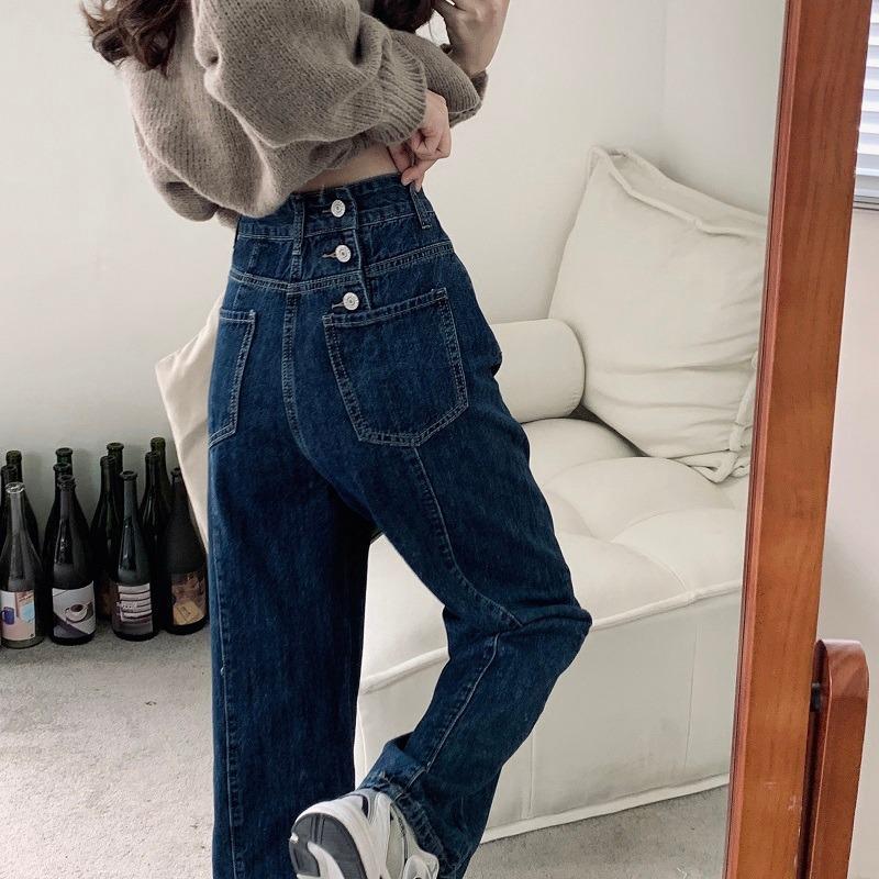 Women's High-Waist Wide-Leg Jeans - Spring/Autumn 2023 Niche Design