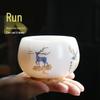 Dehua Gilded Mutton Fat Jade Porcelain Teacup Gift Set