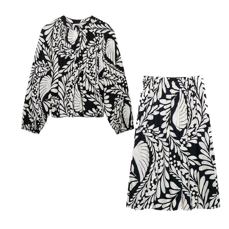 Kaslead New Women Clothes Western Style Fashion Simple Chinese Stand Collar Top Skirt Sets