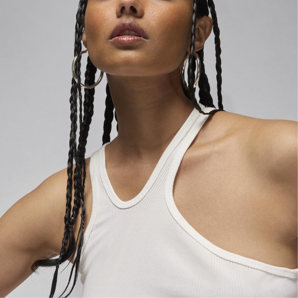 Nike V-Neck Slim Fit Solid Color Crop Sleeveless Vest Women Tops White FN5799-133