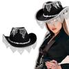 Vacation Cowboy Hats Diamond Tassels Hand Beading Crystal Gift for Girl Cowgirl Hat for Carnivals Music Festival