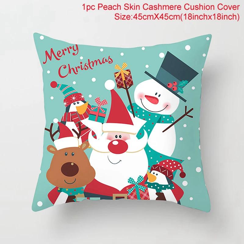 Merry Christmas Cushion Cover Christmas Decorations for Home 2025 Cristmas Ornament Noel Xmas Decor Navidad Happy New Year Gifts