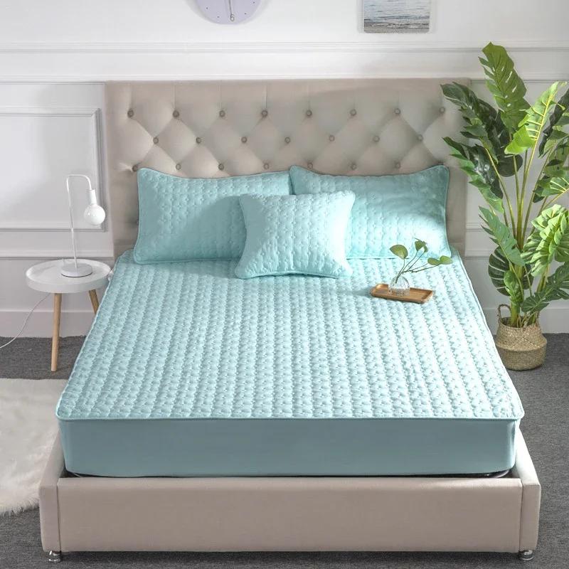 Multi-size 5 Sides Protection Mattress Cover Washable Embossed Cotton Quilted Mattress Protector Soft Anti-mite Mattress Topper