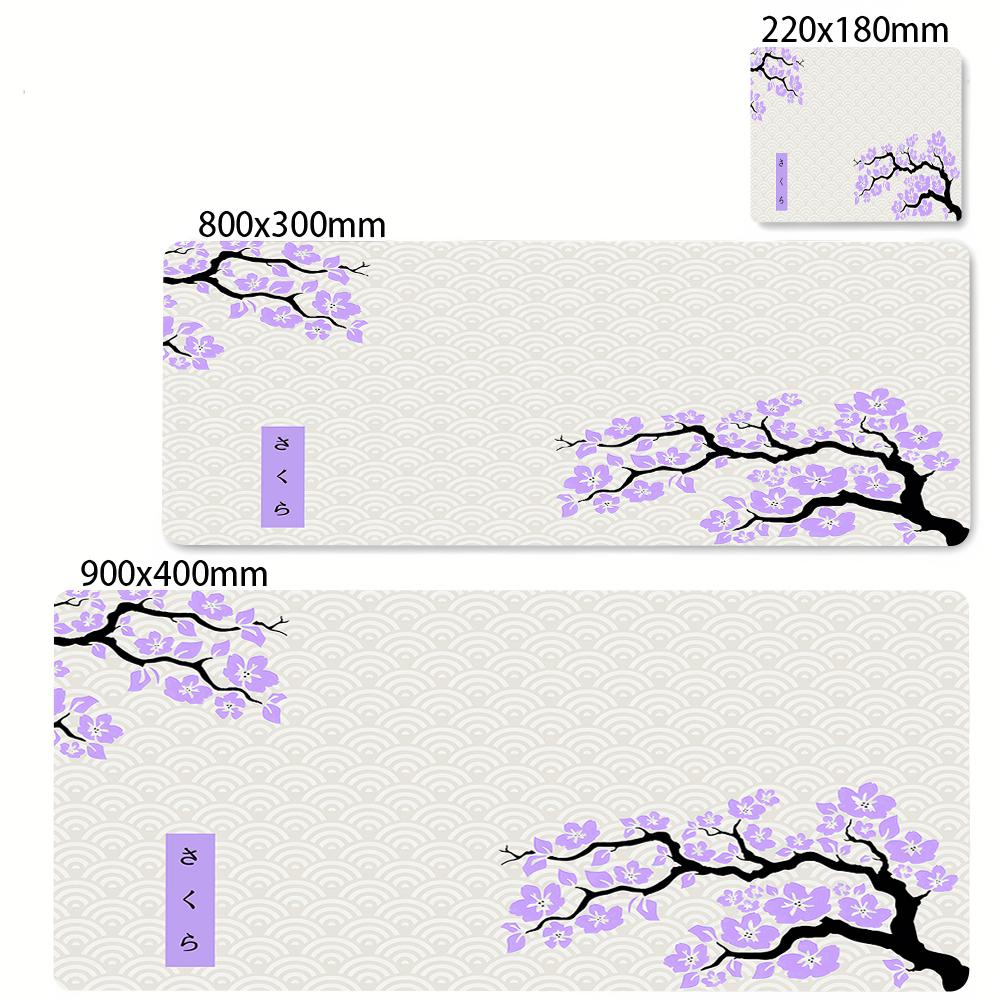 Green Cherry Blossom Office Carpet XXL x Mouse Pad For Computer Keyboard Laptop Gaming long Big Mousepad White Mice Mats