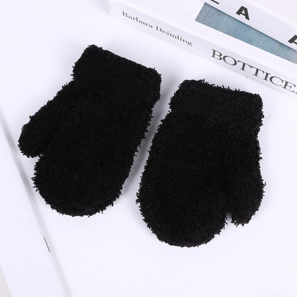 Solid Color Kids Warm Gloves Warm Full Finger Gloves New Short Gloves Kids