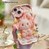 Phone Case: 2D flat design, fits iPhone 18, 17, 16, 15, 14, 13 Pro, pink floppy-eared bunny, perfect Christmas and Halloween holiday gift