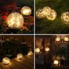 1Pc New Led Solar Lawn Floor Plug Landscape Light Decoration Christmas Buried Rainproof Glass Ball Crack Light D