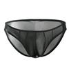 Men's Sexy Mesh Separation Triangle Ice Silk Underwear Shorts