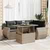 Vidaxl 5-Cz. Garden Lounge Set, Cushions, Grey PE Rattan
