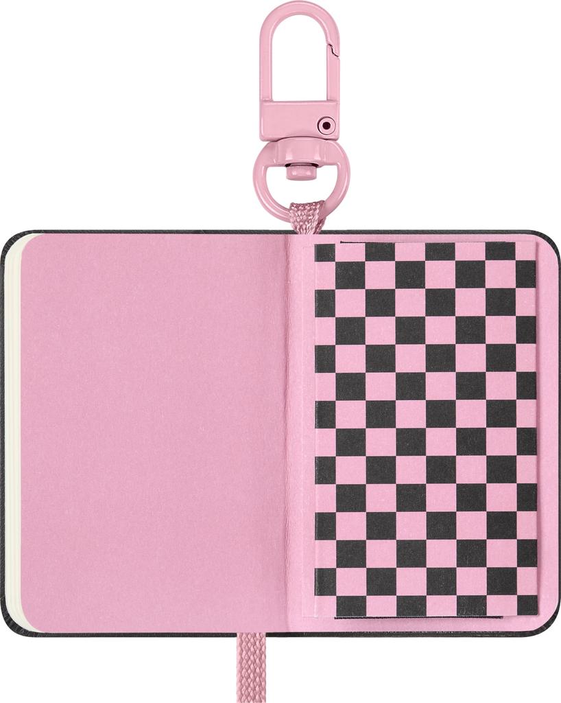 Moleskine Schlüsselanhänger Notizbuch mit BLACKPINK Kollektions-Anhänger, Schwarz und Rosa, SKCHARMNTB7932BP04