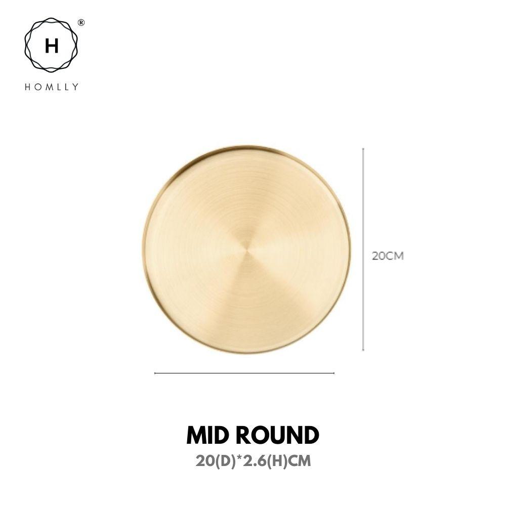 Homlly Keii Gold Geometric Stainless Steel Storage Tray