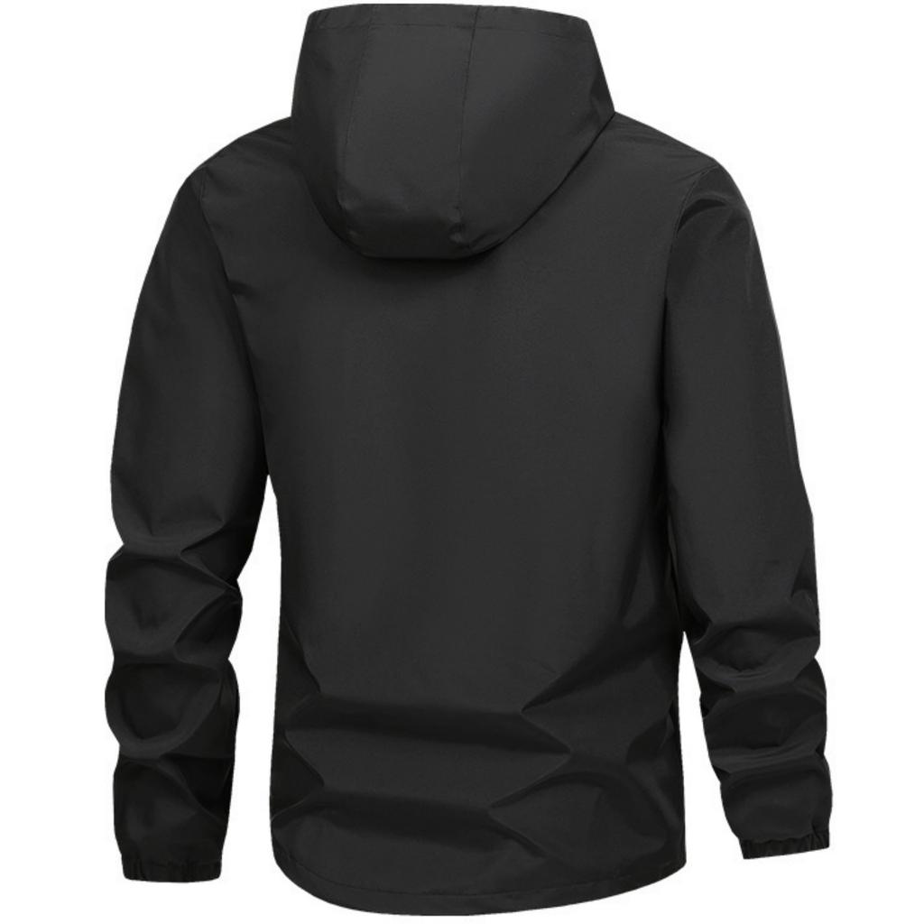 Men's Solid-color Casual Sports Outdoor Jacket, Men's Windproof Breathable Hooded Zipper Jacket