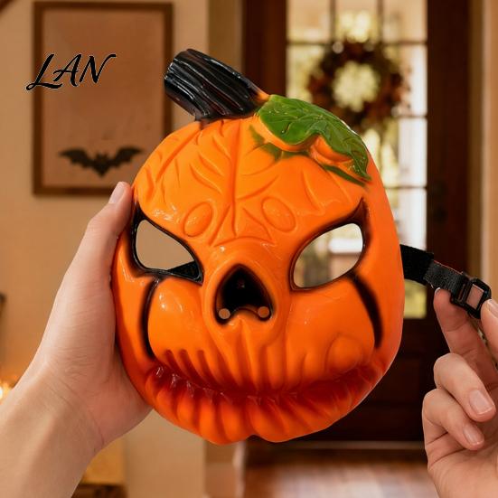 Smooth Texture Pumpkin Mask Halloween Face Mask, Scary Lantern Party Comfortable Horror Cosplay Breathable Costume Props for Secret Room Games Durable