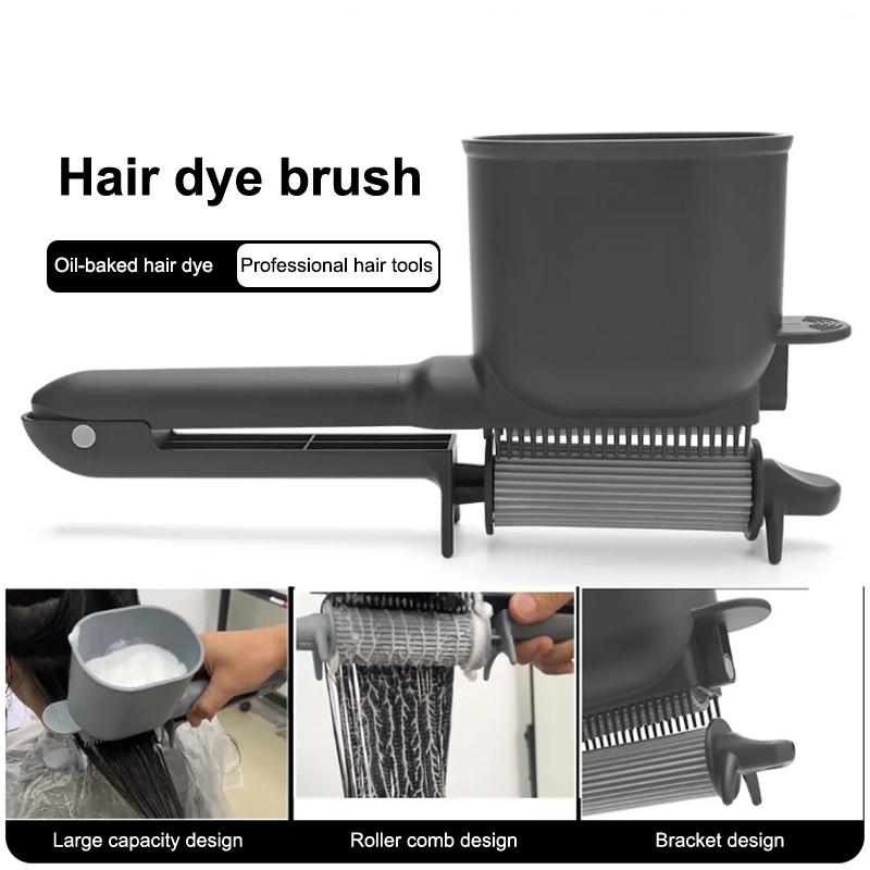 1Pcs Professional Hair Dyeing Tool 2-In-1 Automatic Roller Comb With Smooth Brush Dye Salon Hair Care Plastic Salon Hairdressing