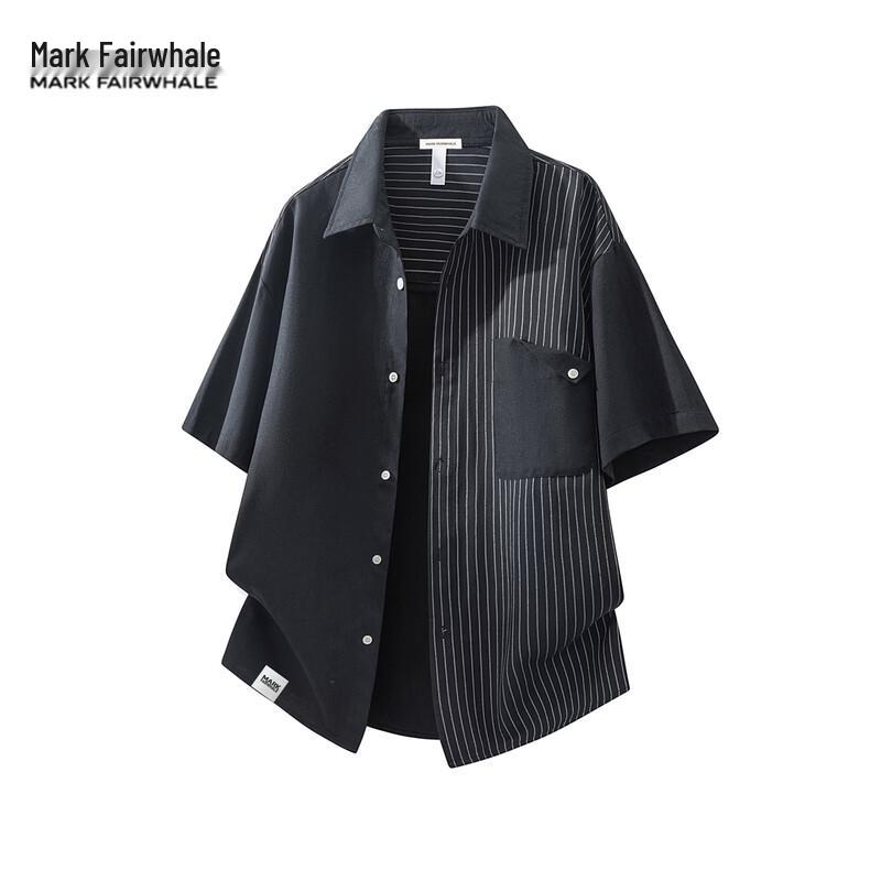 MARK FAIRWHALE Men s Striped Short Sleeve Shirt 2XL