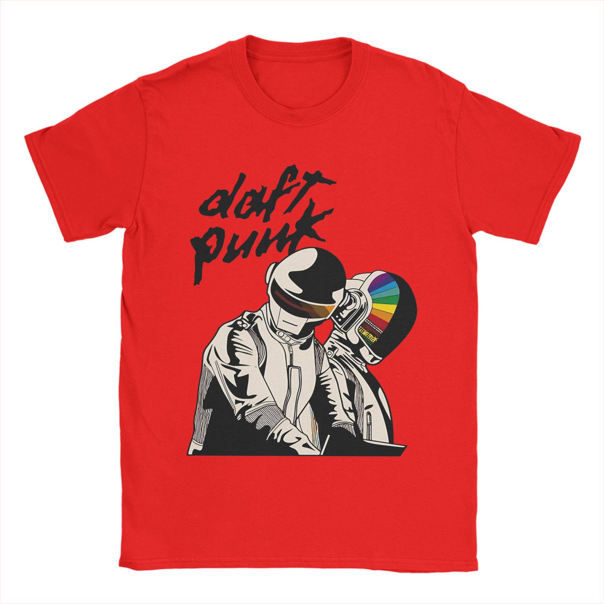 

Daft Punk music T Shirt Summer Harajuku T Shirts Couple Cotton O Neck Oversize Clothes ShortSleeved Streetwear Tops S
