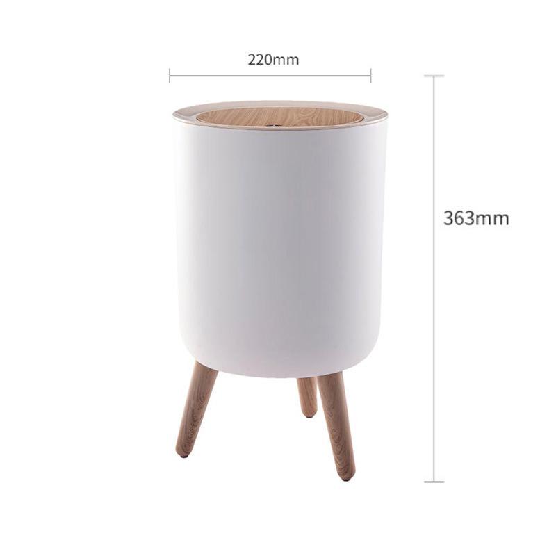 

Japanese High-Leg Faux Wood Trash Can - Large Capacity for Living Room, Bedroom, or Desktop