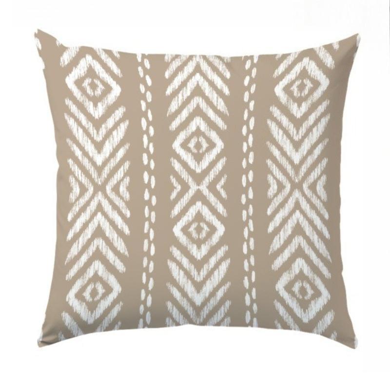 Bohemian Geometric Pattern Pillowcases Soft Polyester Cushion Covers With Hidden Zipper For Sofa Living Room Bedroom Home Decor