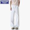 WASSUP HAPPY High-Street Loose Fit Straight-Leg Fleece-Lined Trousers