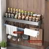 DANLE No-Drill Wall-Mounted Kitchen Organizer with Knife Holder and Hooks