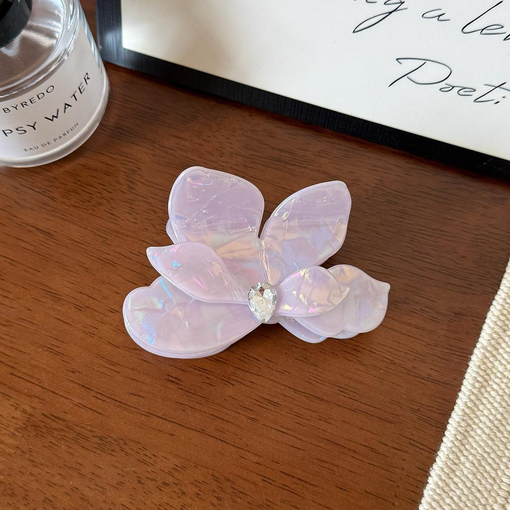 9.5/6cm Acrylic Flower Hair Claw Colorful Rhinestone Floral Hair Crab Clip High Quality Ponytail Hairpin for Women Girl Headwear