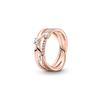Roségold Glänzend Drei Ringe Zirkonia Ring Damenringe 189400C01