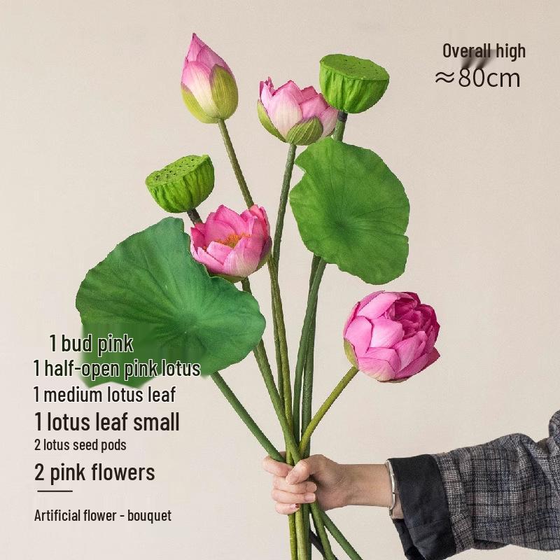 High-End Artificial Lotus Flower and Seed Pod Ornament for Living Room or Buddhist Hall Decor