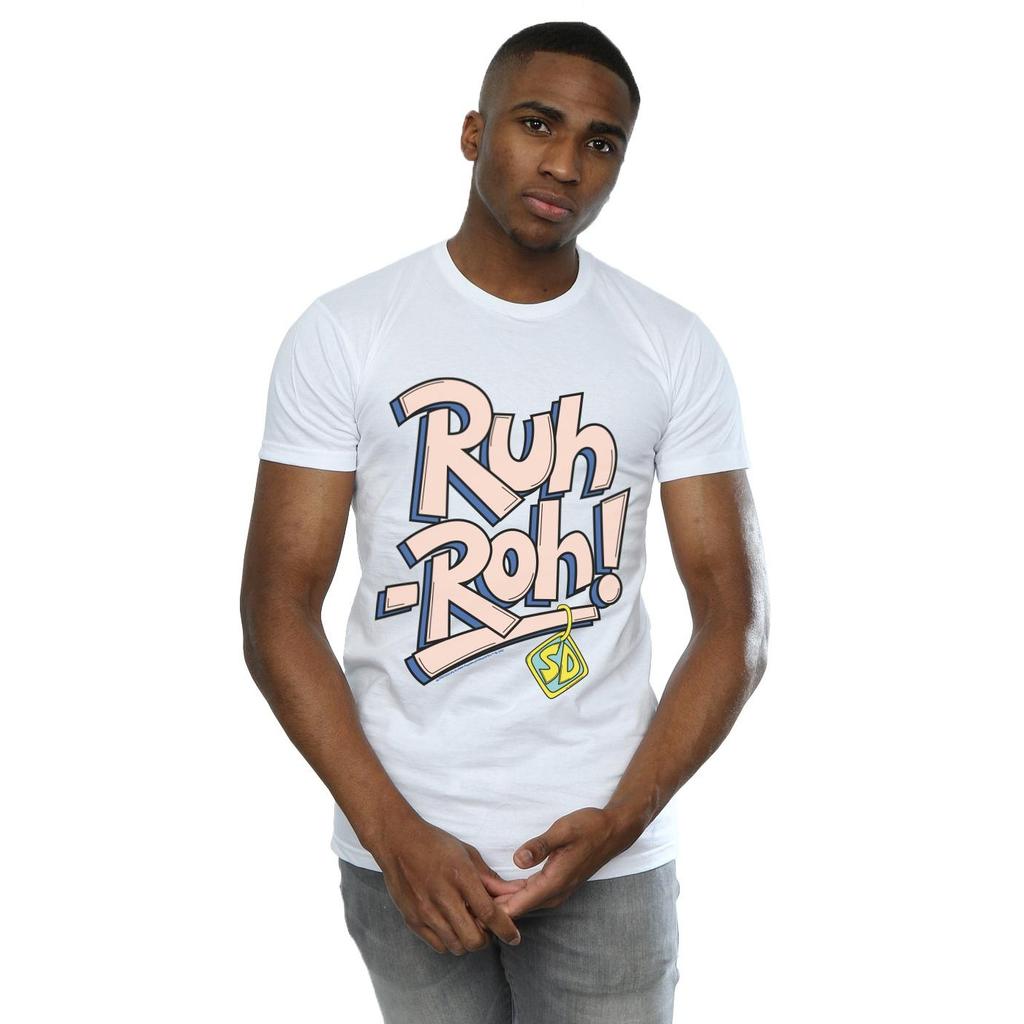 Scooby Doo Mens Ruh-Roh Dog Tag T-Shirt