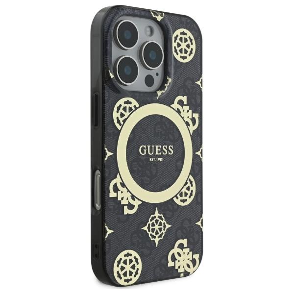 Guess Guhmp16Lh4Pyeek Iphone 16 Pro 6.3 Czarny/Black Hardcase Iml Peony On 4G Background Magsafe