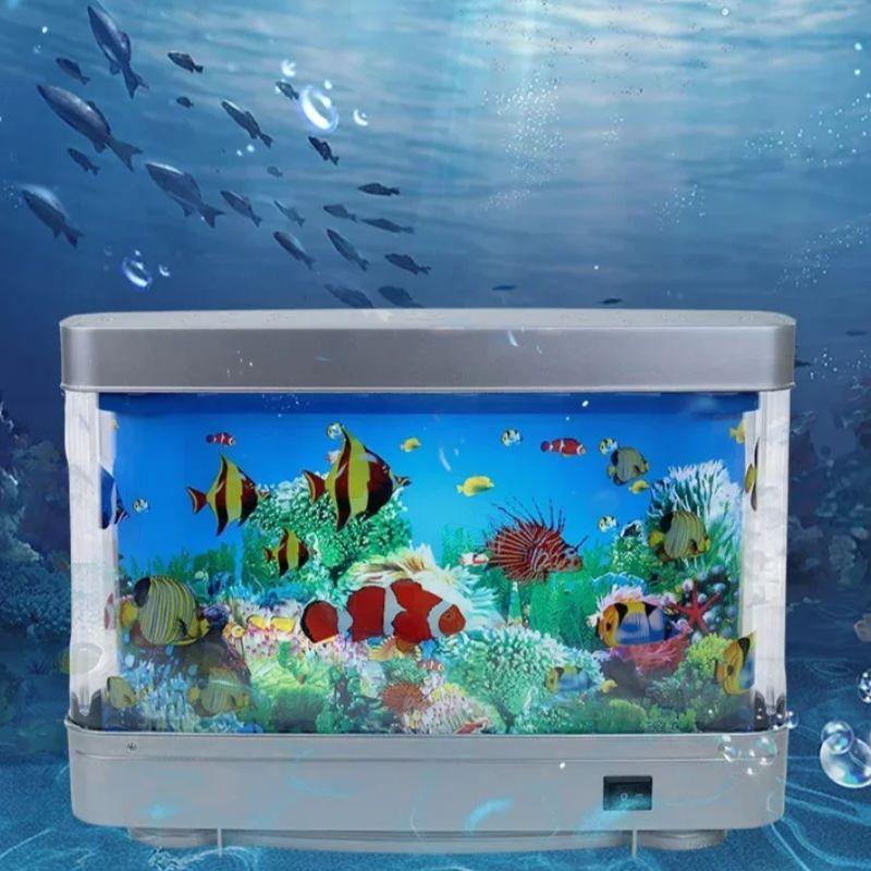 Lumière décorative pour aquarium de bureau, lumière décorative dynamique pour aquarium USB, ornements décoratifs à thème pour aquarium, dynami