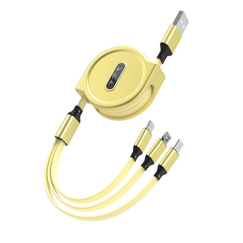 Universal 3-in-1 Fast Charging Cable: Compatible with Apple, Android, and Type-C Devices