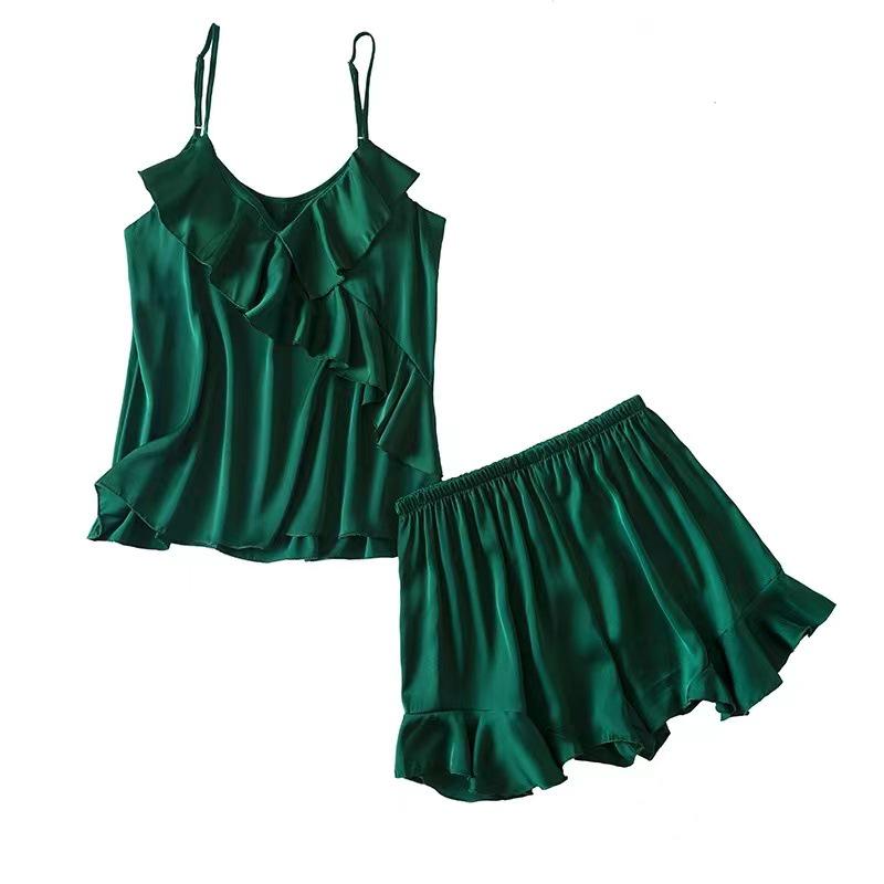 Women's Summer Ice Silk Camisole & Shorts Two-Piece Set - Trendy Loungewear