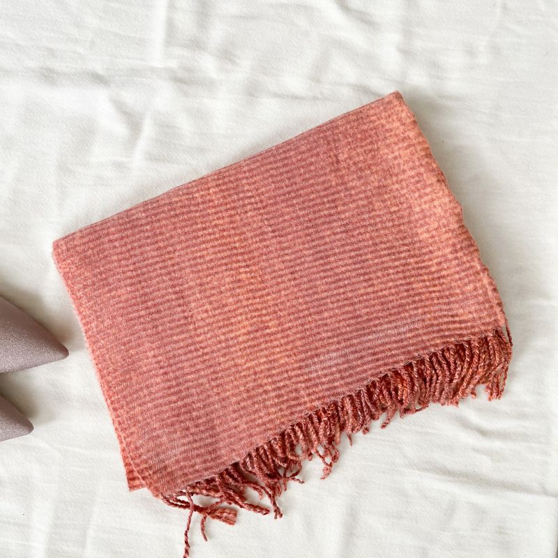 Imitation Cashmere Scarf Autumn and Winter Solid Color Crepe Gradual Change Medium and Long Warm Scarf Sweet Fashion Fringed Shawl