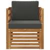 Outdoor Sofa Set Solid Acacia Wood and Polyester