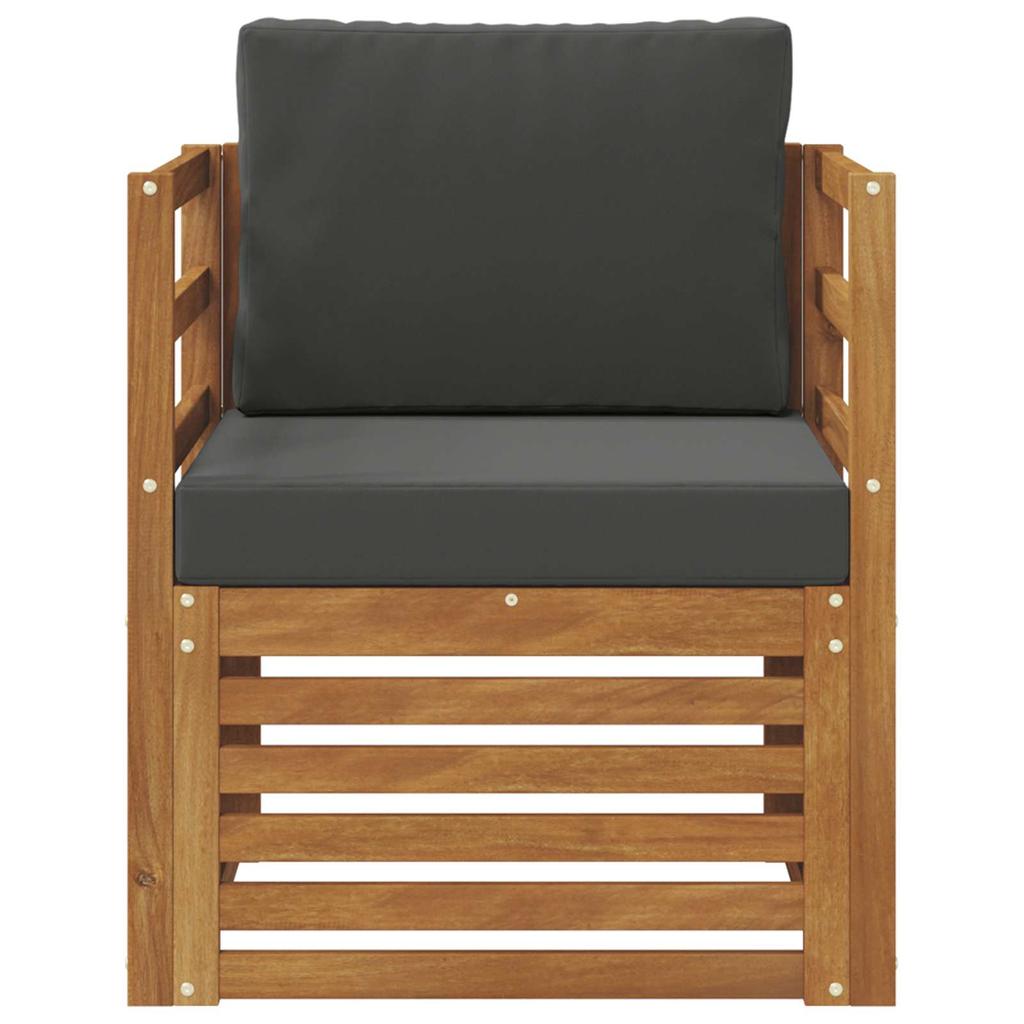 Outdoor Sofa Set Solid Acacia Wood and Polyester