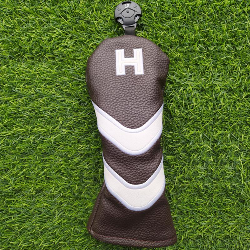 Golfschläger Schlägerhaube Universal PU-Leder Groß gestreift Golfholz Schutzhaube Putter