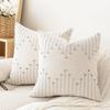 Throw Pillow Covers 18x18 Neutral Decorative Textured Cushion Case Farmhouse Pillowcase Modern Square Pillow Covers for Sofa