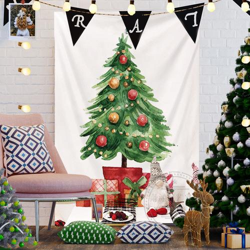 Tapestry Christmas Background Cloth Party Atmosphere Wall Hanging Cloth Bedroom Decoration Christmas Tree Tapestry
