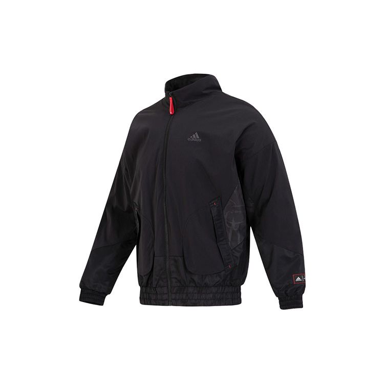 adidas Men s CNY Fleece Hooded Windbreaker Jacket Black HZ3037 S