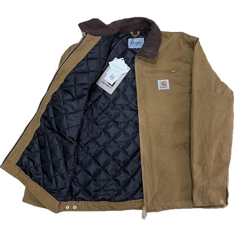 Giacca Unisex in Tela Retro con Collo Rialzato - Stile Americano Autunno/Inverno Revers Workwear