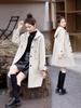 Women's Hooded Double-Faced Cashmere Coat - Slim College Style, Mid-Length, Versatile Wool for Autumn/Winter.