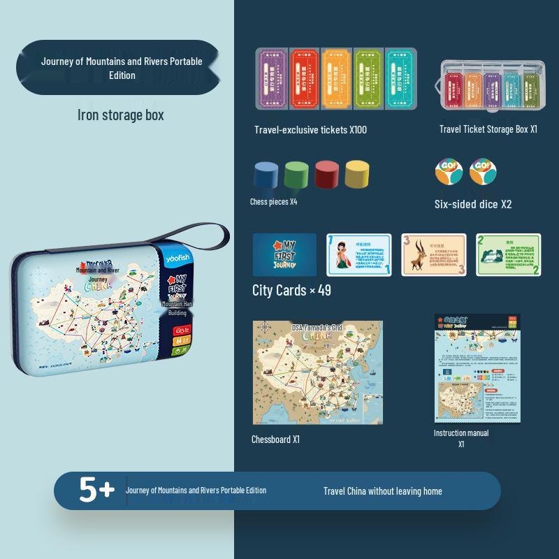 Yaofish Rayfish Game: Journey Through Mountains & Rivers - Parent-Child Board Game for Path Planning & Geography Learning
