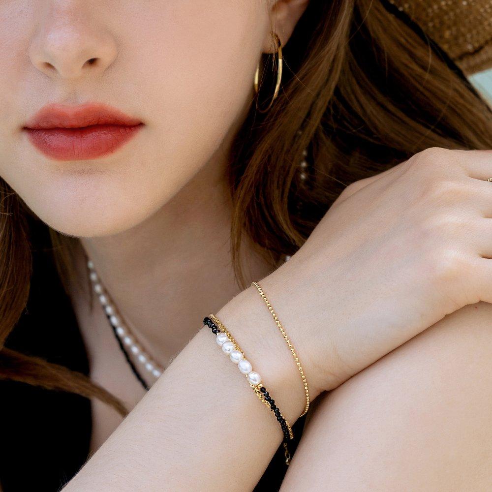14K Black Bella Freshwater Pearl Bracelet